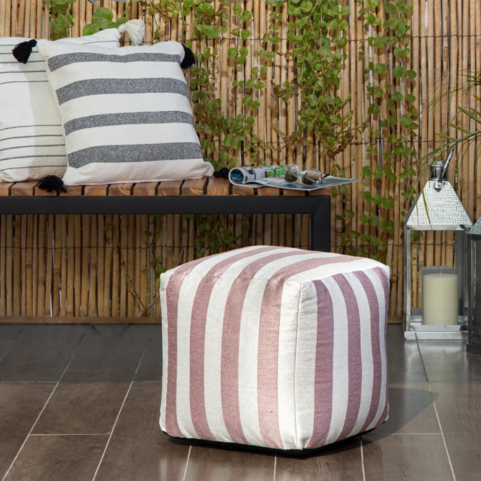 Wade Logan® Upholstered Outdoor Ottoman with Sunbrella® Cushion | Wayfair